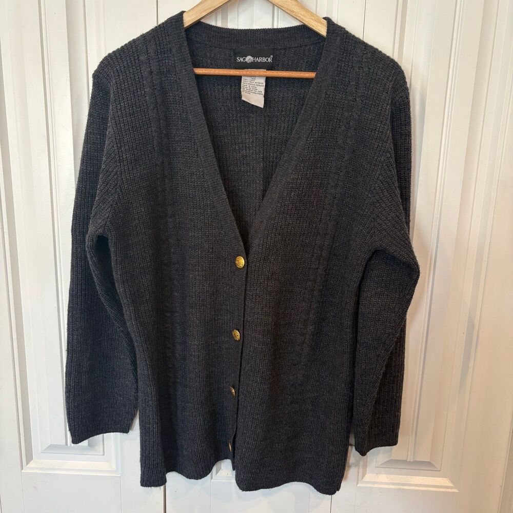 Sag Harbor Gray‎ Cardigan Size Small